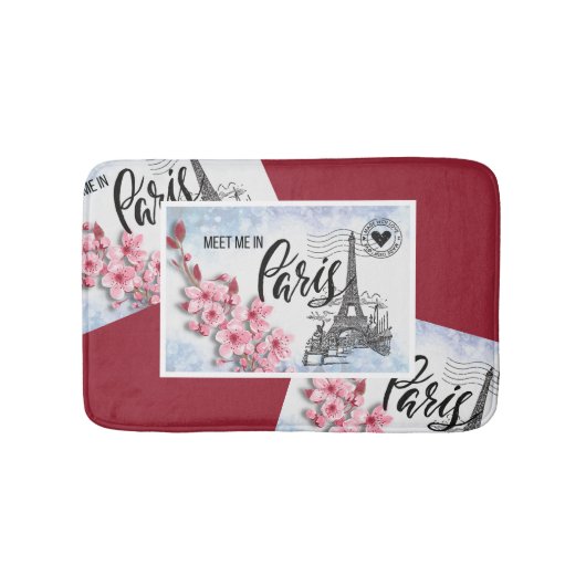 パリで私に会う | Edgeからのポストカード バスマット (正面)