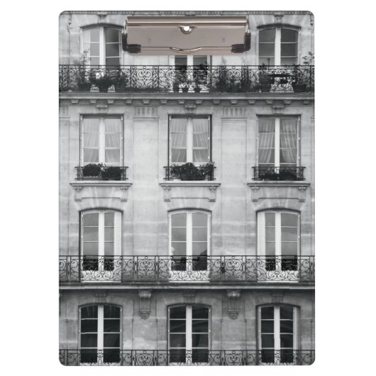 パリで造る旅行|白黒ヴィンテージ クリップボード (正面)