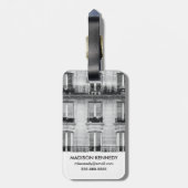 パリで造る旅行|白黒ヴィンテージ ラゲッジタグ (裏面縦)