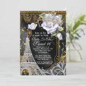 パリときらきら光るダイヤモンドの誕生日パーティーへの招待 招待状 (スタンド正面)