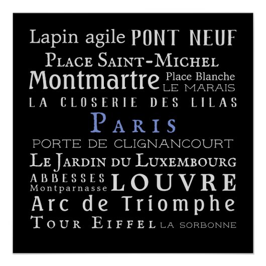 パリとそのランドマーク ポスター (正面)