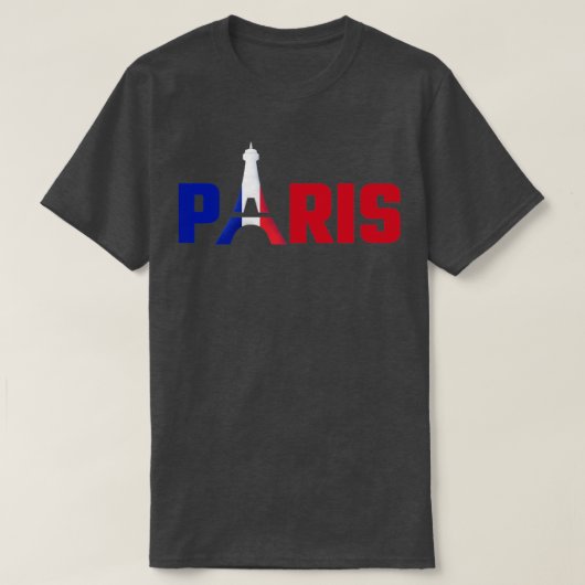パリとエッフェルタワー Tシャツ (デザイン正面)
