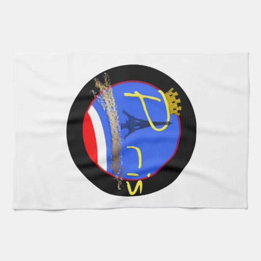 パリとクラウンエッフェルタワーキッチンタオル キッチンタオル (横)