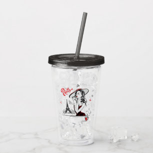 パリとコーヒー、赤 アクリルタンブラー