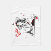 パリとコーヒー、赤 フリースブランケット (正面)