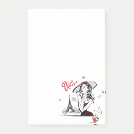 パリとコーヒー、赤 ポストイット