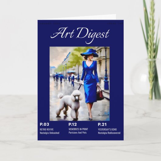 パリとペットのプードル カード (正面)