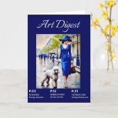 パリとペットのプードル カード (黄色い花)