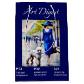 パリとペットのプードル ミディアムペーパーバッグ (正面)