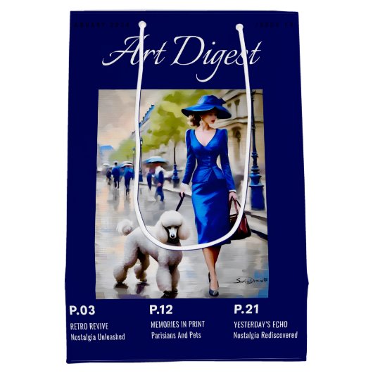 パリとペットのプードル ミディアムペーパーバッグ (裏面)