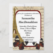 パリと蝶の写真卒業 招待状 (裏面)