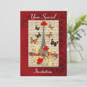 パリと蝶バレンタインパーティー 招待状 (スタンド正面)