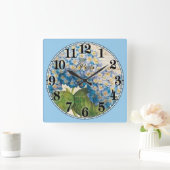 パリと青の花 スクエア壁時計 (ホーム)