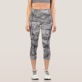 パリのお土産は白黒パターン カプリレギンス (正面)