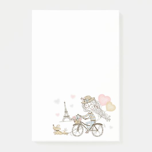 パリのかわいい女の子 ポストイット (正面)