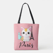 パリのかわいい猫 トートバッグ (裏面)