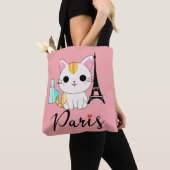 パリのかわいい猫 トートバッグ (クローズアップ)
