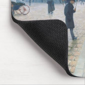 パリのすばらしく現実的な絵画の雨の日 マウスパッド (コーナー)