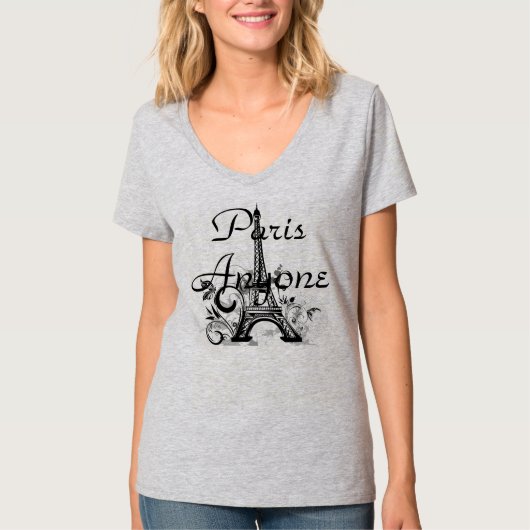 パリのだれでも女性のTシャツ。 Tシャツ (正面)