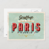 パリのはがきからの挨拶 ポストカード (正面/裏面)