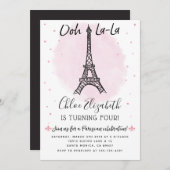 パリのアイコン的存在であるエiffel塔の招待状　あらゆるイベントに！ 招待状 (正面/裏面)
