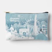 パリのアイスブルー冬 アクセサリーポーチ (正面)