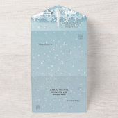 パリのアイスブルー冬 オールインワン招待状 (外側)