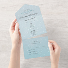 パリのアイスブルー冬 オールインワン招待状