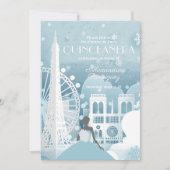 パリのアイスブルー冬 招待状 (正面)