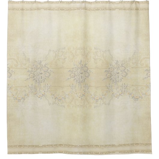 パリのアパート花プラスター鋳造物の家の芸術 シャワーカーテン (正面)