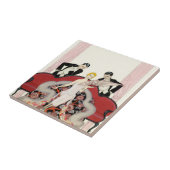 パリのアールデコのタイルのエレガントな女性 タイル (側面)