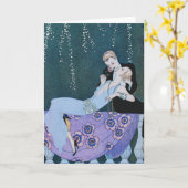 パリのアールデコの挨拶状の花火 カード (黄色い花)