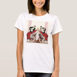 パリのアールデコのTシャツのエレガントな女性 Tシャツ