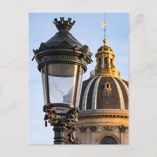 パリのアール橋の愛の南京錠 ポストカード (正面)