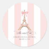 パリのウェディングシャワーにぴったり！「She said Oui」Paris Bow エッフェル塔 ラウンドシール (正面)