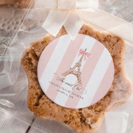 パリのウェディングシャワーにぴったり！「She said Oui」Paris Bow Eiffel  ラウンドシール
