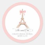 パリのウェディングシャワーのために「オイ」と言って　エッフェル塔 ラウンドシール (正面)
