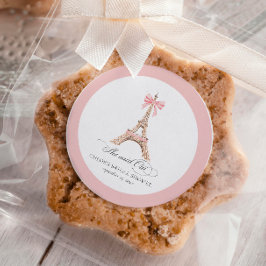 パリのウェディングシャワーのために「オイ」と言って　エッフェル塔 ラウンドシール