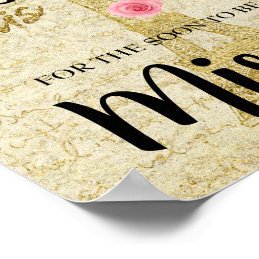 パリのウェディングシャワーのためのキッスの数当てゲーム ポスター (角)