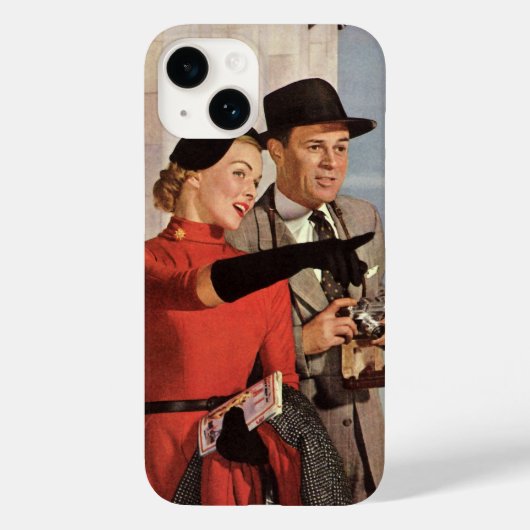 パリのエッフェル塔でのバケーション中のヴィンテージ観光客 Case-Mate iPhoneケース (裏面)