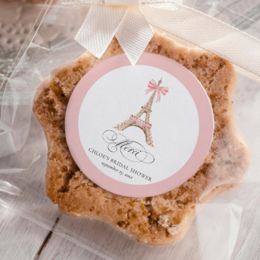 パリのエッフェル塔のウェディングシャワー Merci ありがとう ラウンドシール