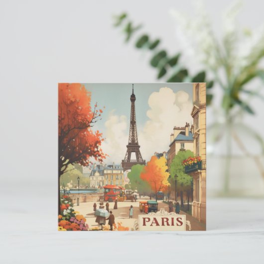 パリのエッフェル塔のヴィンテージ旅行ポスター (スタンド正面)