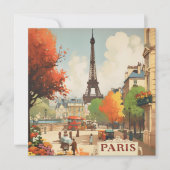 パリのエッフェル塔のヴィンテージ旅行ポスター (正面)