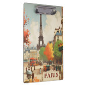 パリのエッフェル塔のヴィンテージ旅行ポスター クリップボード (右)