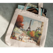 パリのエッフェル塔のヴィンテージ旅行ポスター トートバッグ