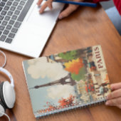 パリのエッフェル塔のヴィンテージ旅行ポスター ノートブック