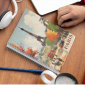 パリのエッフェル塔のヴィンテージ旅行ポスター ノートブック