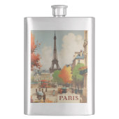 パリのエッフェル塔のヴィンテージ旅行ポスター フラスク (正面)