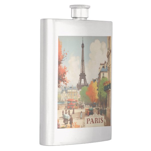 パリのエッフェル塔のヴィンテージ旅行ポスター フラスク (右)