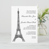 パリのエッフェル塔の結婚式招待状 招待状 (スタンド正面)